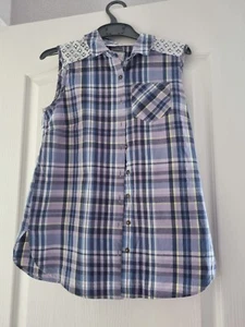 Mantaray Girls checked shirt. Aged 13. Purple. - Picture 1 of 1