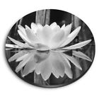 Round MDF Magnets - BW - Pretty White Water Lily Spiritual #35117