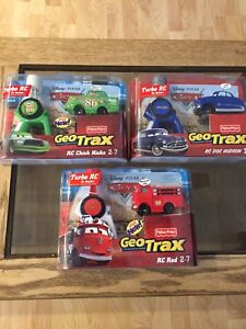 GEOTRAX Disney Pixar Cars RED, DOC HUDSON, CHICK HICKS, Turbo RC, Rare!!!