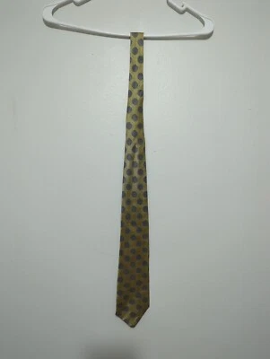 Corbata abstracta de lunares azul amarillo bajo para hombre 100 % seda Foto 1 de 4