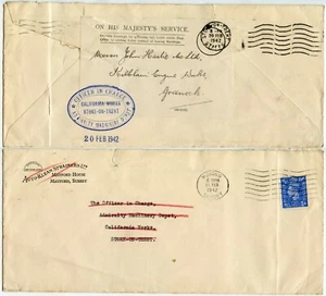 GB WW2 ADMIRALTY MACHINERY DEPOT CALIFORNIA WORKS STOKE REUSE ECONOMY LABEL RAIL - Picture 1 of 1