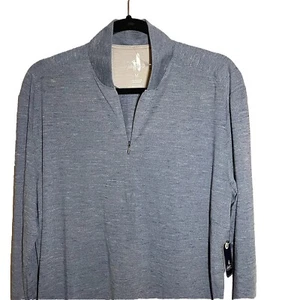 New Johnnie-O Golf River Performance 1/4 Zip Blue Mens Size M Long Sleeve Top - Picture 1 of 11