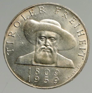 1959 AUSTRIA Tiroler Freiheit Liberation VINTAGE Silver 50 Shilling Coin i94278 - Picture 1 of 3