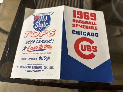 original 1969 CHICAGO CUBS baseball team POCKET SCHEDULE..FREE SHIPPING!!! - Image 1 of 2