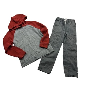 Old Navy Cat & Jack Outfit Set Sweater & Pants Boy’s 8 Gray Red - Picture 1 of 9