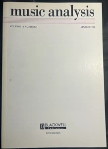 MUSIC ANALYSIS Book - Volume 11 Number 1 (March 1992) Basil Blackwell, Oxford - Picture 1 of 5