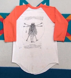 Vintage Grateful Dead Leonardo Da Vinci Shirt Vitruvian Man Bootleg 70s 80s S/M - Picture 1 of 10