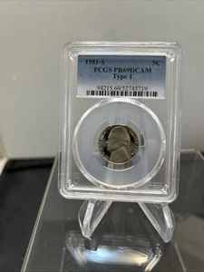 1981-S 5c PR69 DCAM TYPE 1 PCGS Graded Certified Jefferson PROOF Nickel - Picture 1 of 2