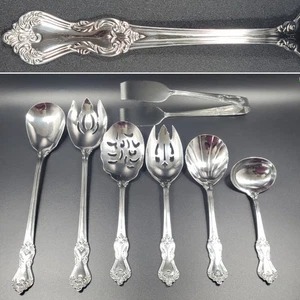 Reed & Barton 18/10 Stainless Heritage Mint Marlborough Serving Utensil Set Of 7 - Picture 1 of 8