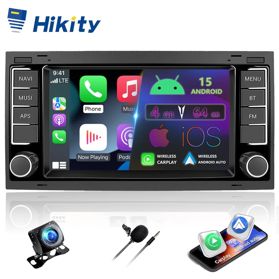 CarPlay 4+64G Android 15 Radio GPS Für VW Touareg Transporter Ts Multivan +KAM - Bild 1 von 4