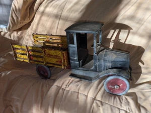 Vintage Pressstahl 20er Jahre Buddy L Gepäckwagen 1927 ? Vintage Metallspielzeug - Bild 1 von 18