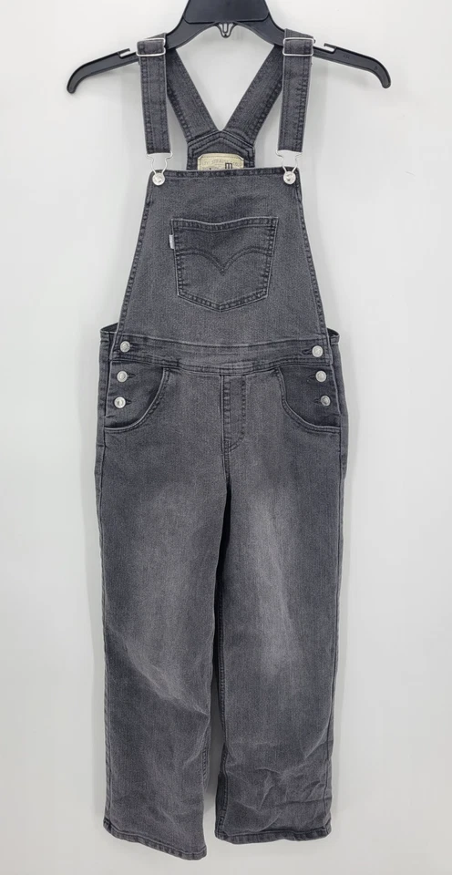 Mono de mezclilla SilverTab para mujer 14 negro descolorido lavado bolsillos occidentales Foto 1 de 4