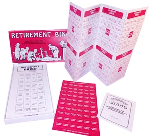 Juego de bingo de jubilación 1993 foro novedades COMPLETO sin usar marcadores de tarjetas de colección - Imagen 1 de 12