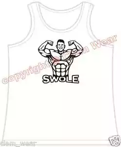 SWOLE gym vest tank weight training lifting bodybuilding fitness bro Clem Wear - Picture 1 of 3