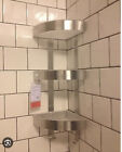 New IKEA Grundtal Corner Wall Shelf Unit Stainless Steel Bath Shower