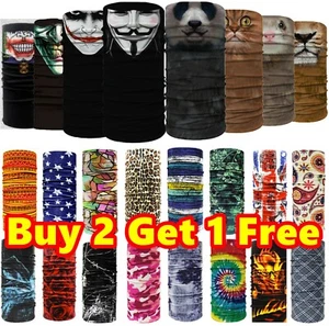 Women Men Face Cover Neck Gaiter Warmer Mask Snood Balaclava Bandana Tube Scarf - Picture 1 of 81