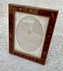 VINTAGE ST. MICHAEL MARKS & SPENCER WOOD / MARQUETRY MINIATURE PHOTO FRAME ! - Picture 1 of 3