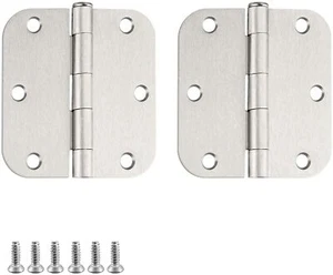 Brushed Nickel Door Hinges 3.5 x 3.5 Satin Nickel Interior Residential Door Hing - Picture 1 of 11