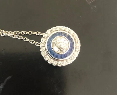 Elegant Crown of Light diamond and sapphire pendant necklace - Image 1 of 4