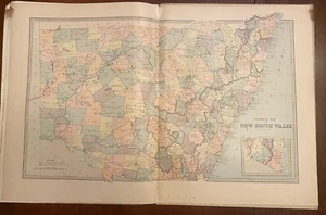 Map Of New South Wales From The Picturesque Atlas Of Australasia, 1888 - Picture 1 of 2