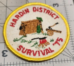 Pfadfinder Hardin Bezirk Überleben 1975 gestickter Aufnäher - BSA - Bild 1 von 3