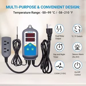 Inkbird Thermostats ITC-306T Controller Temperature Control Day Night Heating US - Picture 1 of 11