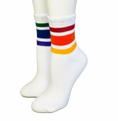 Calcetines deportivos de corte bajo a rayas arco iris Courage para hombre Foto 1 de 4