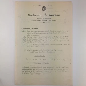 Decreto di Umberto di Savoia manoscritto autografato dal Ministro A. Casati - Picture 1 of 3
