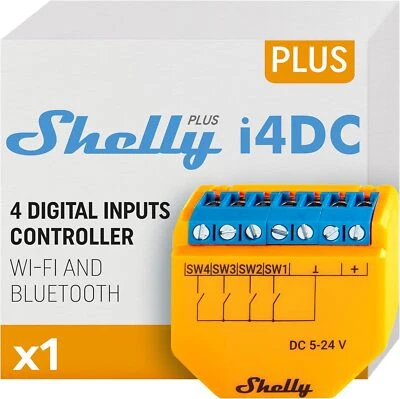 Shelly Plus i4 DC | WiFi- und Bluetooth-Smart-Controller mit 4 digitalen - Bild 1 von 4