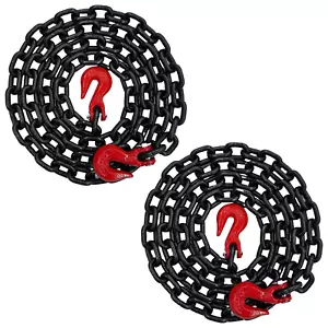 2PK - Ganchos de agarre de cadena de remolque de transporte de 3/8"" X 10' grado 80 7.100 libras - Imagen 1 de 6