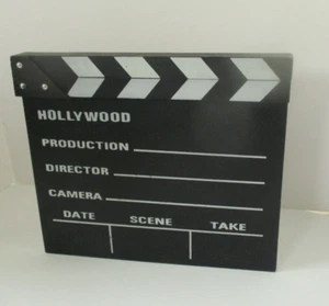 Tablero de pizarra de película de Hollywood utilería de director de madera tiza 12x10,5" - Imagen 1 de 3