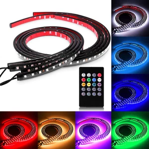 4pcs WIRELESS LED NEON UNDERBODY UNDER GLOW LIGHT KIT 8-COLOR WATERPROOF STRIPS - Imagen 1 de 10