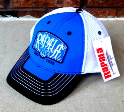RAPALA Since 1936 Mesh Adjustable Trucker Hat Cap White Blue Black New Free Ship - Image 1 of 4