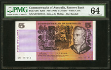 1969 AUSTRALIA $5 Dollars Pick 39b Commonwealth of Australia Reserve Bank RARE r