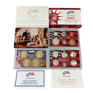 Juego de 14 monedas de plata de la Casa de la Moneda de Estados Unidos 2007 certificado de autenticidad OGP - Imagen 1 de 23