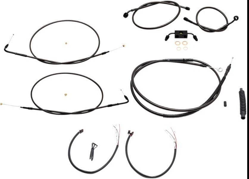 LA C Harley 2012-2017 Dyna 12"-14" Ape Hanger Cable Kit Midnight LA-8211KT2-13M Foto 1 de 4
