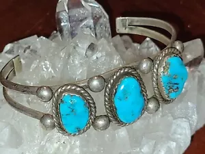 Bracciale Juan Pedro Garcia in argento sterling e tre pietre ?Finto turchese - Foto 1 di 18