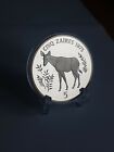 1975 BANQUE DU ZAIRE 5 Zaires Okapi Conservation WWF Silver Proof Coin 