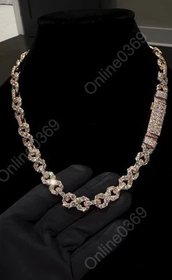 Joyería de fiesta para hombre 20" elegante collar de eslabones infinitos de moissanita 925 SS Foto 1 de 4