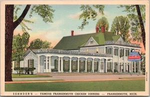 Vintage 1940 FRANKENMUTH, Michigan Postcard ZEHNDER'S RESTAURANT / Linen Unused - Picture 1 of 2