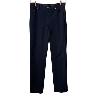 Ralph Lauren Pants Women Size 8 Blue Straight Leg Black Label Trouser Preppy - Image 1 of 4