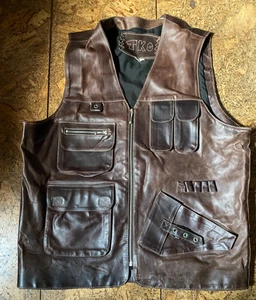 Gilet tattico vintage uomo TKO in pelle anni 90 XL - Foto 1 di 6