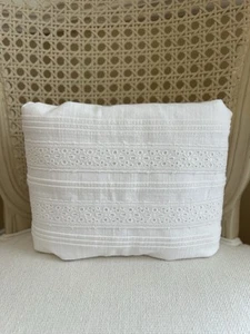 Pottery Barn LoveShackFancy Ruffle Crochet Table Runner 18”x108” White FLAW READ - Picture 1 of 6