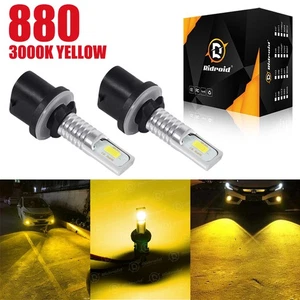 880 CSP LED Fog Light Bulb Cornering Lamp Replacement Gold Yellow Lighting 3000K - Picture 1 of 22