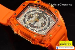 Invicta Herren Racing Cyclone 49 mm Quarz graues Zifferblatt orangefarbener Ton SS Uhr - Bild 1 von 8