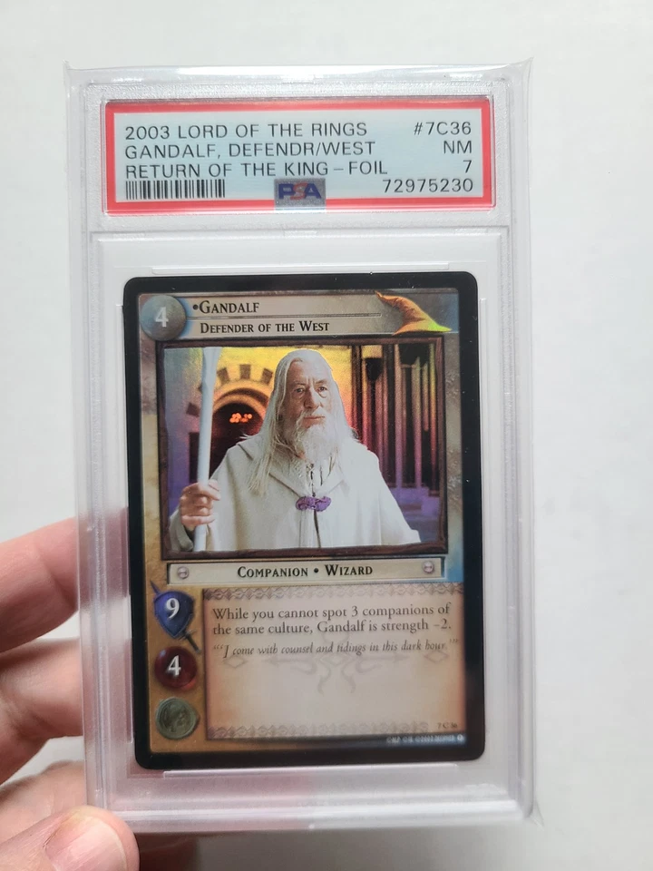 LOTR TCG FOIL Gandalf Defender of the West PSA 7 NM Return of the King Card 7C36 - Image 1 of 4