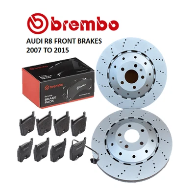 Pastillas y discos de freno delanteros Brembo 420615301B 420615301D Audi R8 2007-2015 Foto 1 de 4