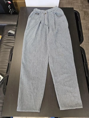 Pantalones Cherokee para mujer 12 azul blanco tiro alto pierna cónica algodón vintage Foto 1 de 4
