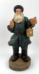 Deutscher grüner Weihnachtsmann alte Welt geschnitzt Harz Weihnachten bemalt Figur 10" - Bild 1 von 24