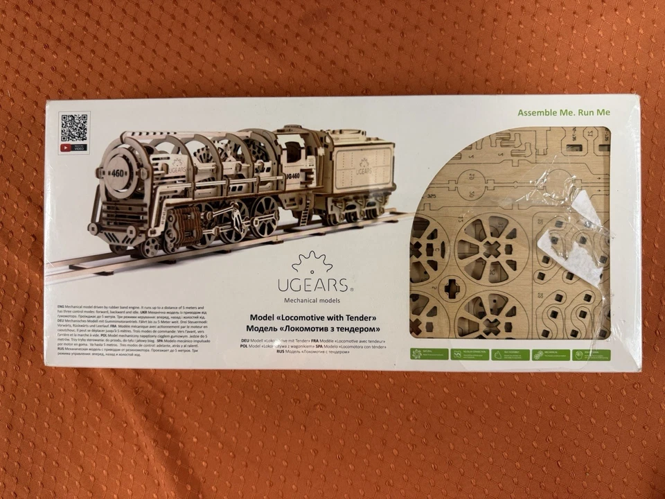 UGEARS 460 Locomotive With Tender Mechanical Wooden 3d Model Utg0011